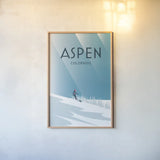 Aspen by Omar Escalante. shown as a paper print in a natural frame. Available as a archival giclee rolled canvas, fine art paper, or poster print. SKU 64916h.