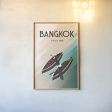 Bangkok Thailand by Omar Escalante. shown as a paper print in a natural frame. Available as a archival giclee rolled canvas, fine art paper, or poster print. SKU 62763h.