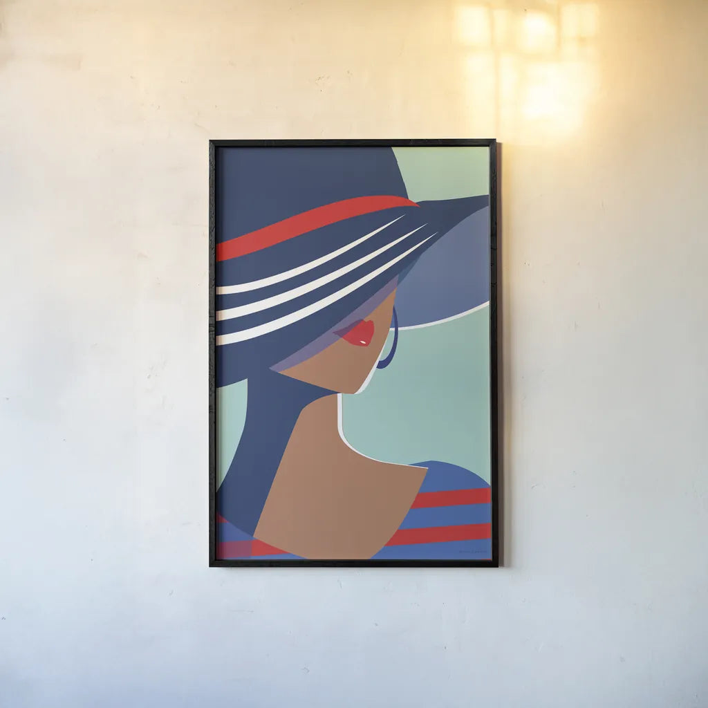 Beach Chic I by Omar Escalante. shown as a paper print in a black flame. Available as a archival giclee rolled canvas, fine art paper, or poster print. SKU 64637h.