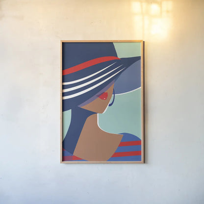 Beach Chic I by Omar Escalante. shown as a paper print in a natural frame. Available as a archival giclee rolled canvas, fine art paper, or poster print. SKU 64637h.