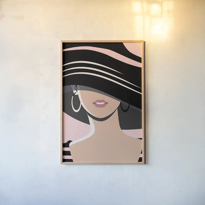 Beach Chic III Blush by Omar Escalante. shown as a paper print in a natural frame. Available as a archival giclee rolled canvas, fine art paper, or poster print. SKU 67376h.