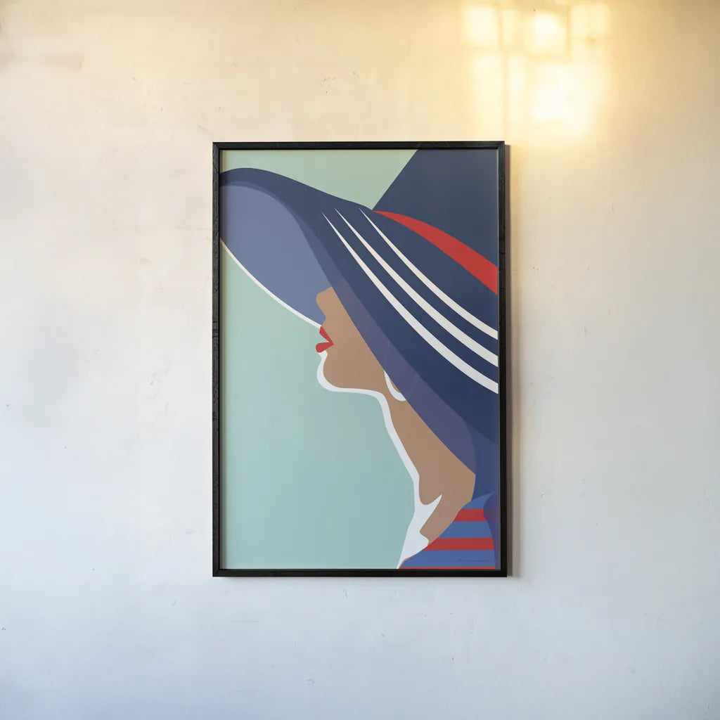 Beach Chic IV by Omar Escalante. shown as a paper print in a black flame. Available as a archival giclee rolled canvas, fine art paper, or poster print. SKU 65407h.