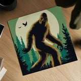Bigfoot Lake Front Green by Omar Escalante. Shown as a detailed flat fine art print, highlighting archival giclee quality. Available as an archival giclee rolled canvas, fine art paper, or poster print. SKU 99935a.