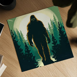 Bigfoot Movie Style Square by Omar Escalante. Shown as a detailed flat fine art print, highlighting archival giclee quality. Available as an archival giclee rolled canvas, fine art paper, or poster print. SKU 99934a.