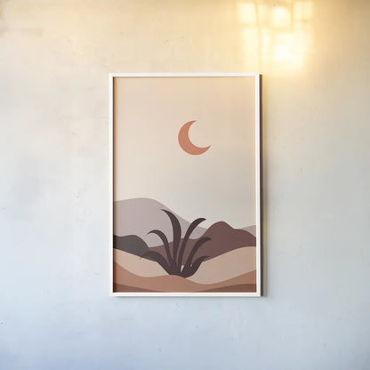 Boho Desert II by Omar Escalante. shown as a paper print in a white frame. Available as a archival giclee rolled canvas, fine art paper, or poster print. SKU 90457h.