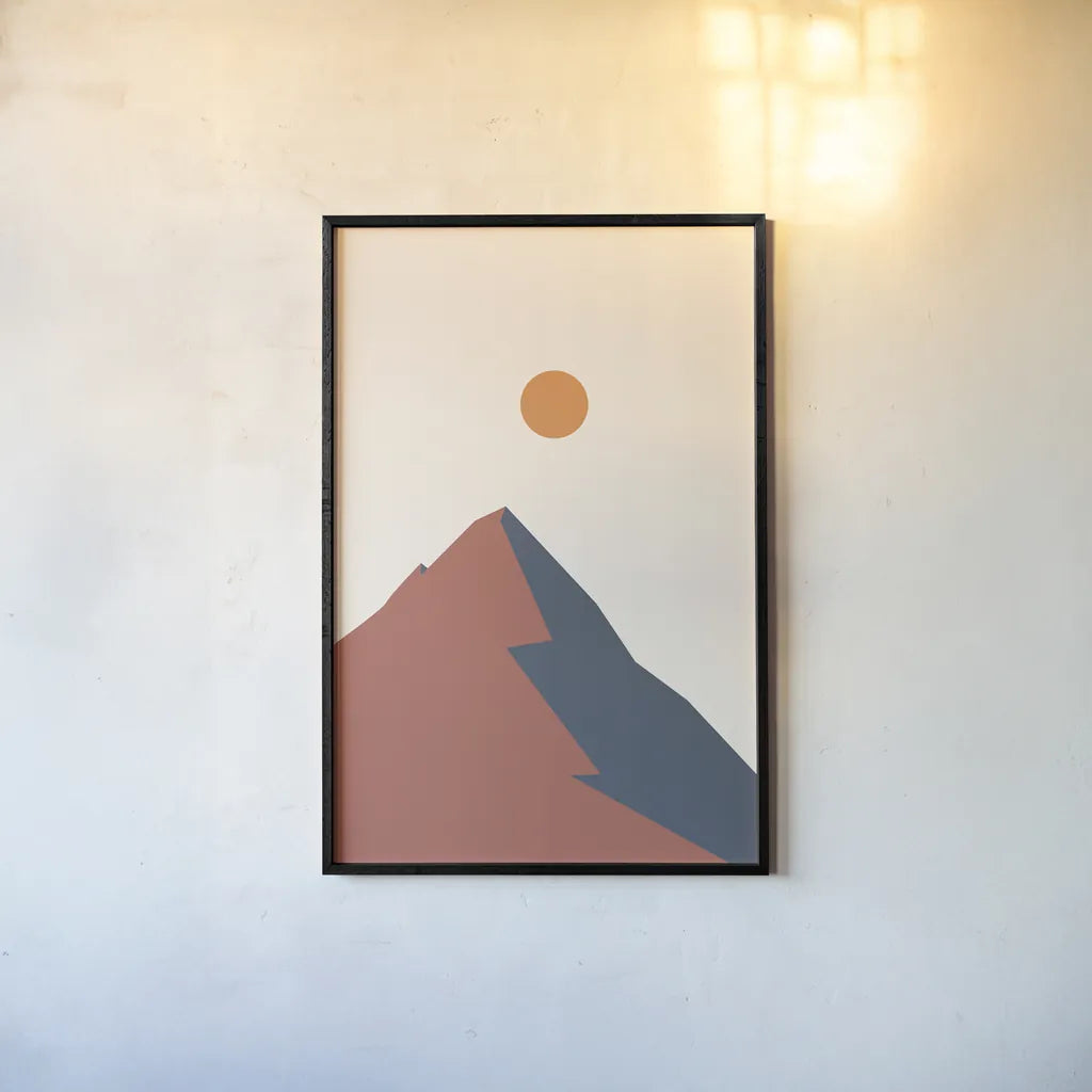 Boho Landscape III by Omar Escalante. shown as a paper print in a black flame. Available as a archival giclee rolled canvas, fine art paper, or poster print. SKU 90702h.