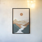 Boho Valley I by Omar Escalante. shown as a paper print in a black flame. Available as a archival giclee rolled canvas, fine art paper, or poster print. SKU 90453h.