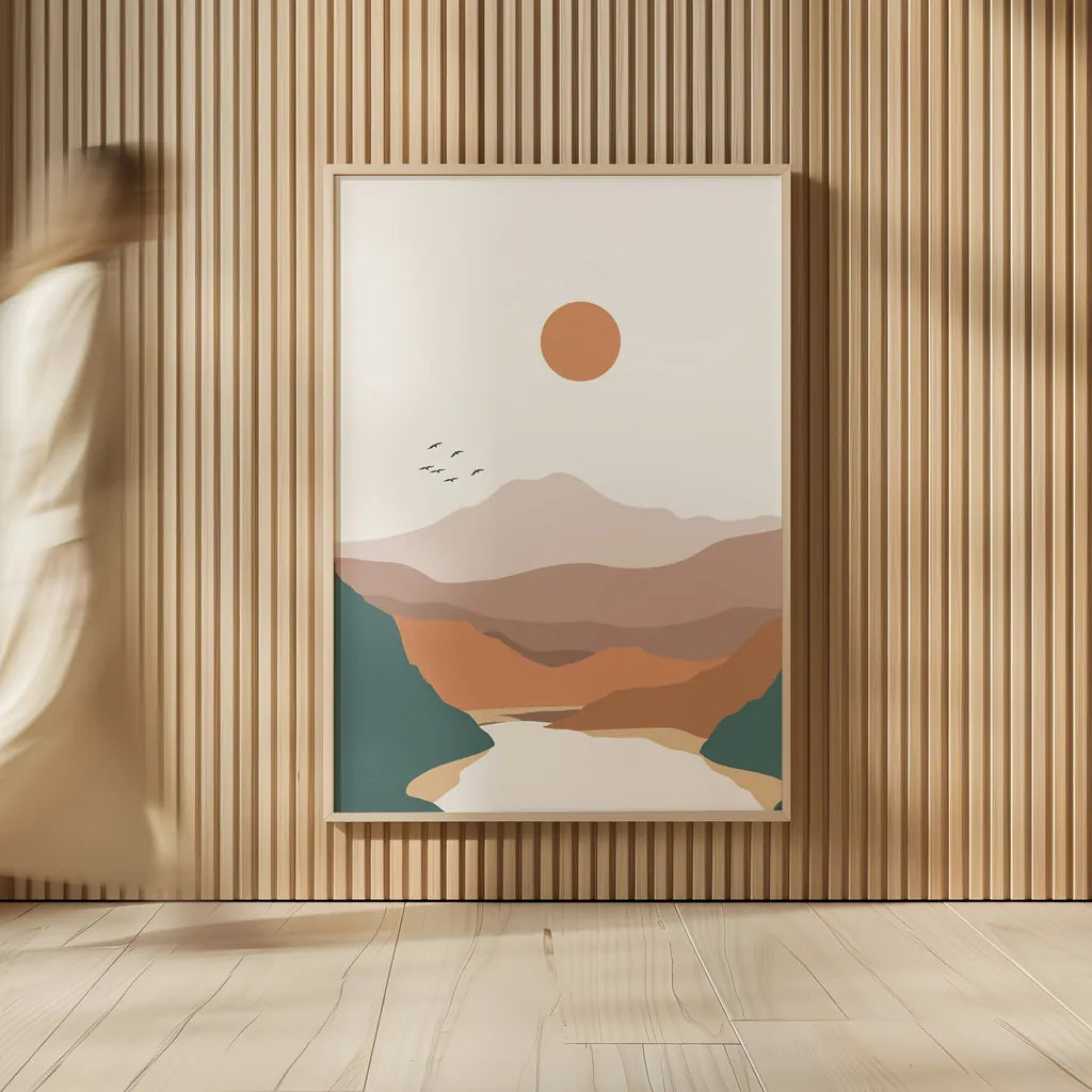 Boho Valley III by Omar Escalante. shown as over sized large wall art. Available as an archival giclee rolled canvas, fine art paper, or poster print. SKU 90455h.