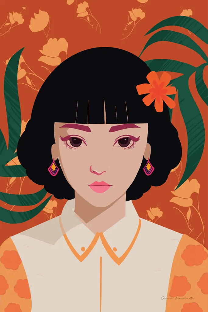 Boho Woman I by Omar Escalante. SKU 84263h. Archival Giclee Fine art print for wall decor.