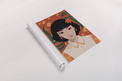 Boho Woman I by Omar Escalante. shown as a rolled paper print. Available as archival giclee rolled canvas, fine art paper, or poster print. SKU 84263h.