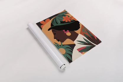 Boho Woman III by Omar Escalante. shown as a rolled paper print. Available as archival giclee rolled canvas, fine art paper, or poster print. SKU 84265h.