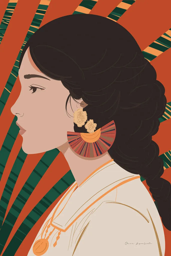 Boho Woman IV by Omar Escalante. SKU 84266h. Archival Giclee Fine art print for wall decor.