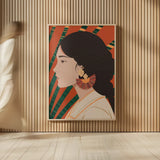 Boho Woman IV by Omar Escalante. shown as over sized large wall art. Available as an archival giclee rolled canvas, fine art paper, or poster print. SKU 84266h.