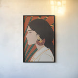 Boho Woman IV by Omar Escalante. shown as a paper print in a black flame. Available as a archival giclee rolled canvas, fine art paper, or poster print. SKU 84266h.