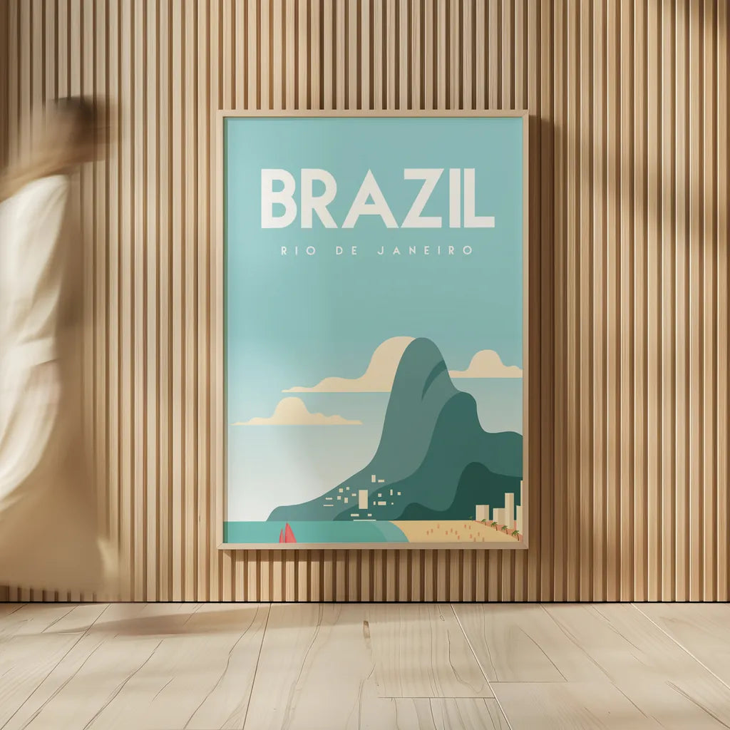 Brazil by Omar Escalante. shown as over sized large wall art. Available as an archival giclee rolled canvas, fine art paper, or poster print. SKU 71454h.