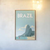 Brazil by Omar Escalante. shown as a paper print in a natural frame. Available as a archival giclee rolled canvas, fine art paper, or poster print. SKU 71454h.