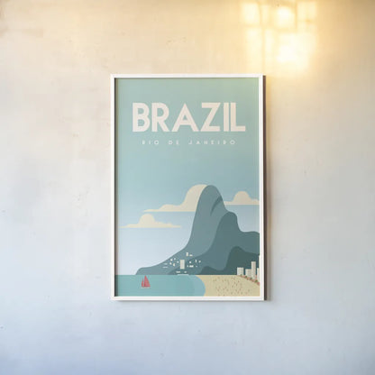 Brazil by Omar Escalante. shown as a paper print in a white frame. Available as a archival giclee rolled canvas, fine art paper, or poster print. SKU 71454h.