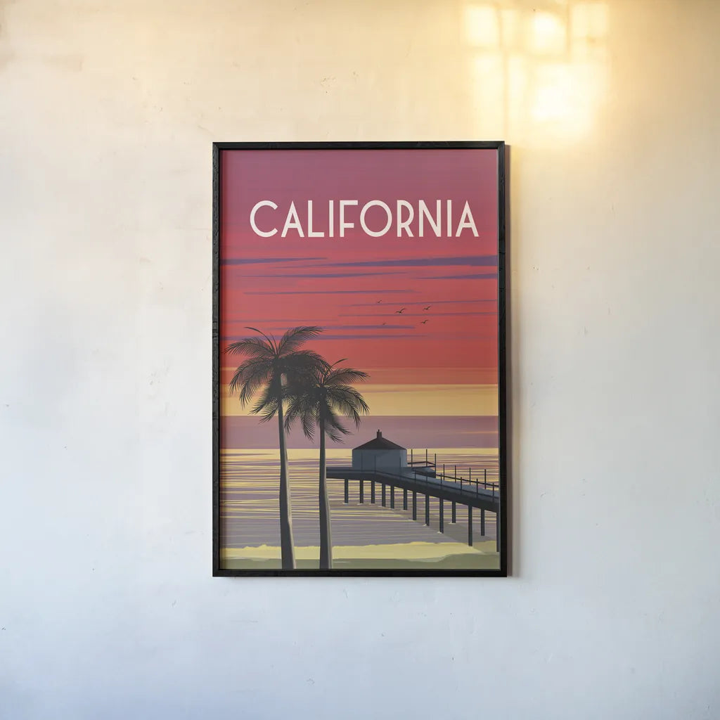 California by Omar Escalante. shown as a paper print in a black flame. Available as a archival giclee rolled canvas, fine art paper, or poster print. SKU 62029h.