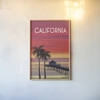 California by Omar Escalante. shown as a paper print in a natural frame. Available as a archival giclee rolled canvas, fine art paper, or poster print. SKU 62029h.