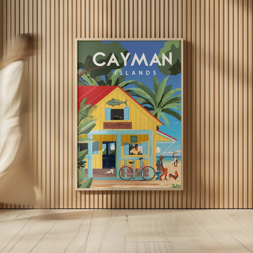 Cayman Islands by Omar Escalante. shown as over sized large wall art. Available as an archival giclee rolled canvas, fine art paper, or poster print. SKU 78752h.