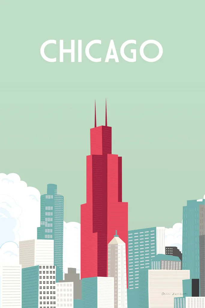 Chicago by Omar Escalante. SKU 62764h. Archival Giclee Fine art print for wall decor.