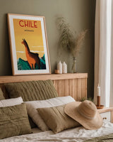 Chile by Omar Escalante. shown as a paper print in a natural frame. Available as a archival giclee rolled canvas, fine art paper, or poster print. SKU 62030h.