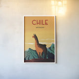 Chile by Omar Escalante. shown as a paper print in a white frame. Available as a archival giclee rolled canvas, fine art paper, or poster print. SKU 62030h.