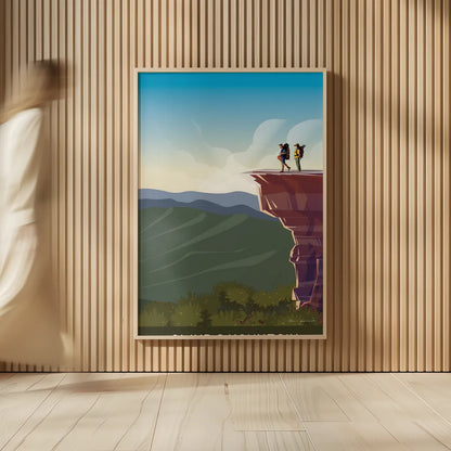 Climb a Mountain by Omar Escalante. shown as over sized large wall art. Available as an archival giclee rolled canvas, fine art paper, or poster print. SKU 65936h.