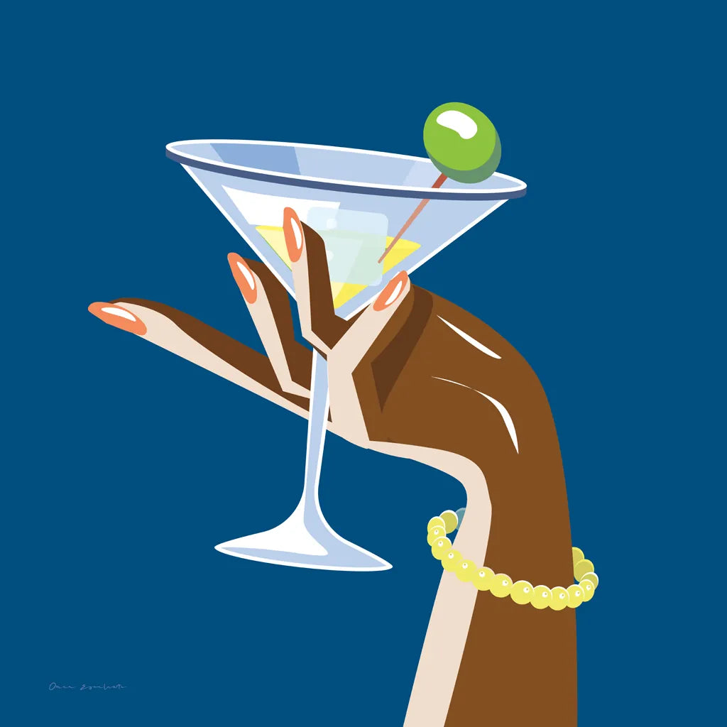 Cocktail Time I Sq by Omar Escalante. SKU 80658a. Archival Giclee Fine art print for wall decor.