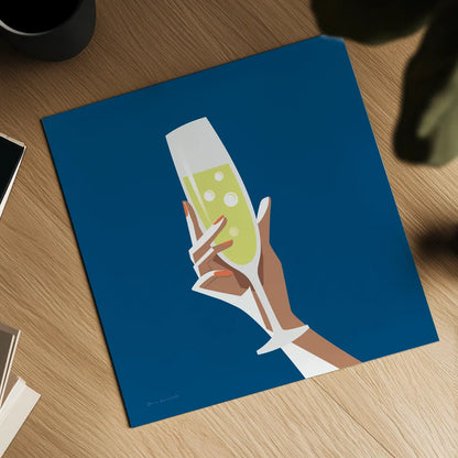 Cocktail Time II Sq by Omar Escalante. Shown as a detailed flat fine art print, highlighting archival giclee quality. Available as an archival giclee rolled canvas, fine art paper, or poster print. SKU 80659a.