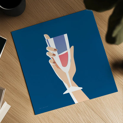 Cocktail Time IV Sq by Omar Escalante. Shown as a detailed flat fine art print, highlighting archival giclee quality. Available as an archival giclee rolled canvas, fine art paper, or poster print. SKU 91466a.