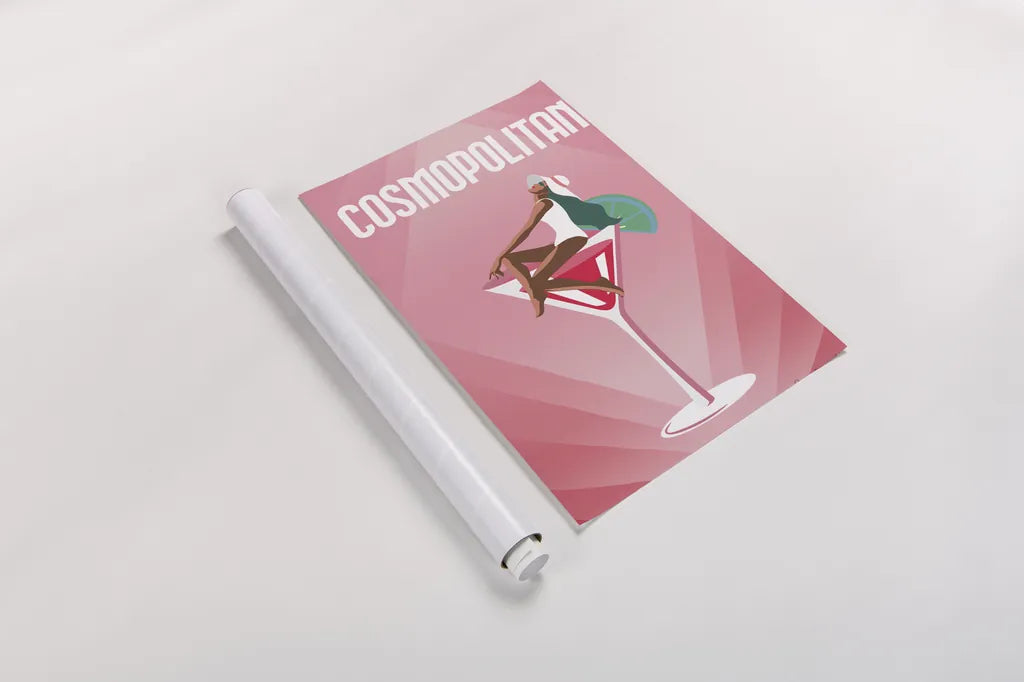 Cosmopolitan by Omar Escalante. shown as a rolled paper print. Available as archival giclee rolled canvas, fine art paper, or poster print. SKU 82560h.