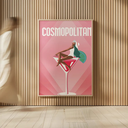 Cosmopolitan by Omar Escalante. shown as over sized large wall art. Available as an archival giclee rolled canvas, fine art paper, or poster print. SKU 82560h.