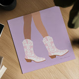 Cowgirly I by Omar Escalante. Shown as a detailed flat fine art print, highlighting archival giclee quality. Available as an archival giclee rolled canvas, fine art paper, or poster print. SKU 85859a.