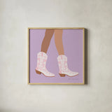Cowgirly I by Omar Escalante. Shown in a natural wood glass frame for a timeless modern aesthetic. Available as an archival giclee rolled canvas, fine art paper, or poster print. SKU 85859a.
