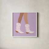 Cowgirly I by Omar Escalante. Shown in a crisp white glass frame for a clean and minimalist style. Available as an archival giclee rolled canvas, fine art paper, or poster print. SKU 85859a.