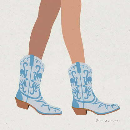 Cowgirly I Blue by Omar Escalante. SKU 89333a. Archival Giclee Fine art print for wall decor.