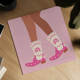 Cowgirly II by Omar Escalante. Shown as a detailed flat fine art print, highlighting archival giclee quality. Available as an archival giclee rolled canvas, fine art paper, or poster print. SKU 84594a.