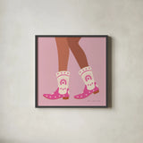 Cowgirly II by Omar Escalante. Shown in a sleek black glass frame for a contemporary gallery look. Available as an archival giclee rolled canvas, fine art paper, or poster print. SKU 84594a.