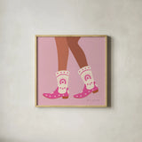 Cowgirly II by Omar Escalante. Shown in a natural wood glass frame for a timeless modern aesthetic. Available as an archival giclee rolled canvas, fine art paper, or poster print. SKU 84594a.