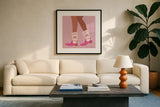 Cowgirly II by Omar Escalante. Displayed in a glass frame with matte in a clean modern living room. Available as an archival giclee rolled canvas, fine art paper, or poster print. SKU 84594a.