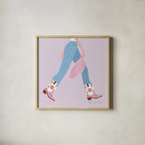 Cowgirly III by Omar Escalante. Shown in a natural wood glass frame for a timeless modern aesthetic. Available as an archival giclee rolled canvas, fine art paper, or poster print. SKU 84595a.
