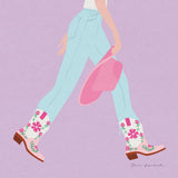 Cowgirly III Pastel by Omar Escalante. SKU 85861a. Archival Giclee Fine art print for wall decor.
