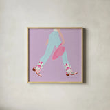 Cowgirly III Pastel by Omar Escalante. Shown in a natural wood glass frame for a timeless modern aesthetic. Available as an archival giclee rolled canvas, fine art paper, or poster print. SKU 85861a.