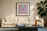 Cowgirly III Pastel by Omar Escalante. Displayed in a glass frame with matte in a clean modern living room. Available as an archival giclee rolled canvas, fine art paper, or poster print. SKU 85861a.