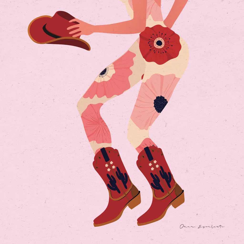 Cowgirly IV by Omar Escalante. SKU 84596a. Archival Giclee Fine art print for wall decor.