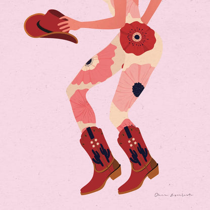 Cowgirly IV by Omar Escalante. SKU 84596a. Archival Giclee Fine art print for wall decor.