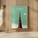 Dubai by Omar Escalante. shown as over sized large wall art. Available as an archival giclee rolled canvas, fine art paper, or poster print. SKU 62032h.