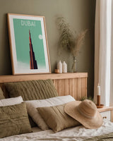 Dubai by Omar Escalante. shown as a paper print in a natural frame. Available as a archival giclee rolled canvas, fine art paper, or poster print. SKU 62032h.