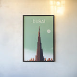 Dubai by Omar Escalante. shown as a paper print in a black flame. Available as a archival giclee rolled canvas, fine art paper, or poster print. SKU 62032h.